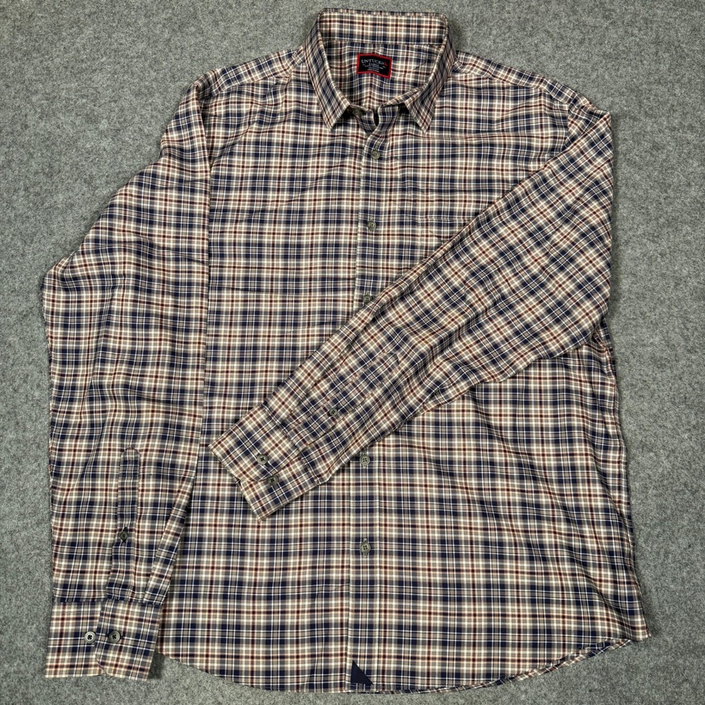 UNTUCKit Marchesi-WF Slim Fit Wrinkle Free Plaid Button Down Shirt Mens XL